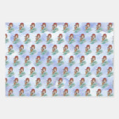 Kerst Meermin Sinterklaas Walvis Waterverf Inpakpapier Vel (Voorkant)