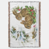Kerst Mees Konijnen Hulst Warm Deken (Voorkant Verticaal)
