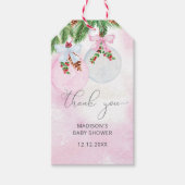 Kerst Meisje Baby shower Dank u Cadeau Label Cadeaulabel (Voorkant)