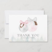 Kerst Meisje Baby shower Dank u Kaart (Voorkant)