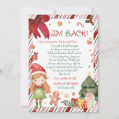 Kerst Meisje Brief van Elf Letter Kaart (Voorkant)