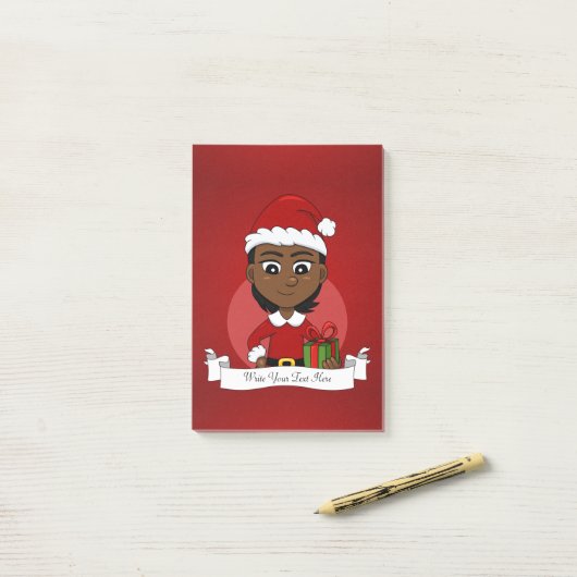 Kerst meisje cartoon notities post-it® notes (Op bureau)