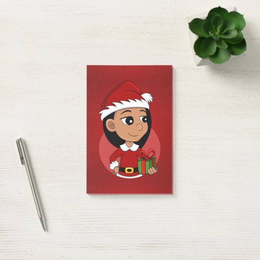 Kerst meisje cartoon notities post-it® notes (Kantoor)