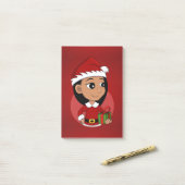 Kerst meisje cartoon notities post-it® notes (Op bureau)