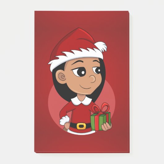 Kerst meisje cartoon notities post-it® notes (Voorkant)