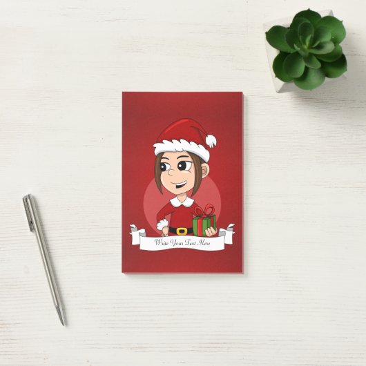 Kerst meisje cartoon notities post-it® notes (Kantoor)