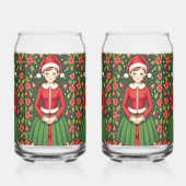Kerst Meisje Elf Blikvorm Glas (Links)