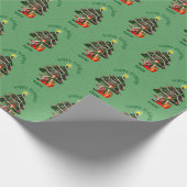 Kerst Meisje Elf Tree Cadeau Schattig Gepersonalis Cadeaupapier (Hoek)