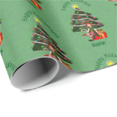 Kerst Meisje Elf Tree Cadeau Schattig Gepersonalis Cadeaupapier (Rol Hoek)