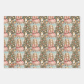 Kerst meisje en katten papier inpakpapier vel (Voorkant)