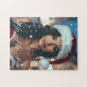 Kerst meisje - Ho Ho Ho - Kerstmis Legpuzzel (Horizontaal)