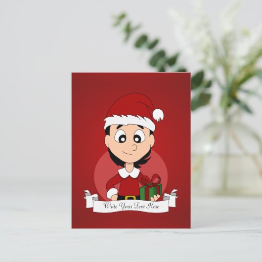 Kerst-meisje-hoofd-03.png Feestdagenkaart (Staand voorkant)