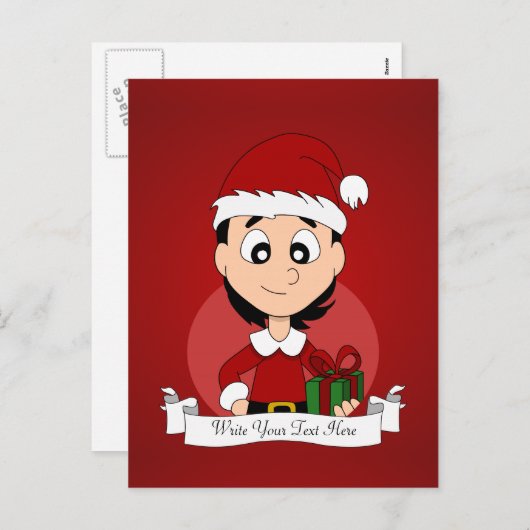 Kerst-meisje-hoofd-03.png Feestdagenkaart (Voorkant / Achterkant)