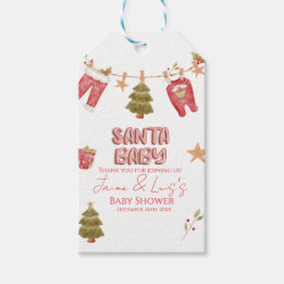 Kerst meisje jongen vakantie baby shower   cadeaulabel