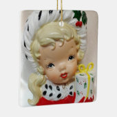 Kerst Meisje Kind Hoofd Vaas Cadeau Holly Schattig Keramisch Ornament (Rechts)