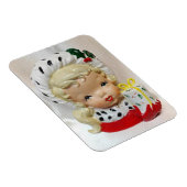 Kerst Meisje Kind Hoofd Vaas Cadeau Holly Schattig Magneet (Rechterzijde)