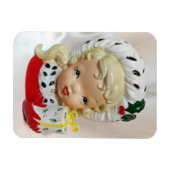 Kerst Meisje Kind Hoofd Vaas Cadeau Holly Schattig Magneet (Horizontaal)