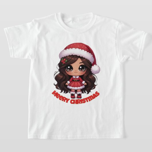 Kerst meisje meery kerst tshirt (Laagn)
