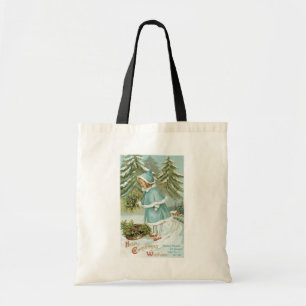 Kerst, meisje tote bag