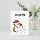 Kerst Memes Blond Troll Aangepaste tekst BEWERKBAA Feestdagenkaart (Staand voorkant)