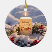 Kerst Memorial Custom Name Candle Keramisch Ornament (Voorkant)
