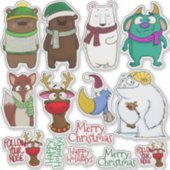 Kerst Menagerie Stickerblad Sticker (Voorkant)