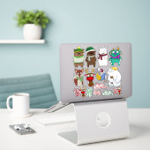 Kerst Menagerie Stickerblad Sticker (Laptop op bureau)
