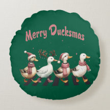 Kerst Merry Ducksmas Ronde Kussen