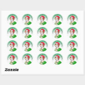 Kerst, Merry Freaking Kerstrecro Lady Wine Ronde Sticker (Vel)