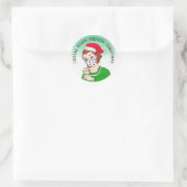 Kerst, Merry Freaking Kerstrecro Lady Wine Ronde Sticker (Tas)