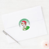 Kerst, Merry Freaking Kerstrecro Lady Wine Ronde Sticker (Envelop)