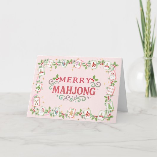 Kerst Merry Mahjong Kaart (Voorkant)