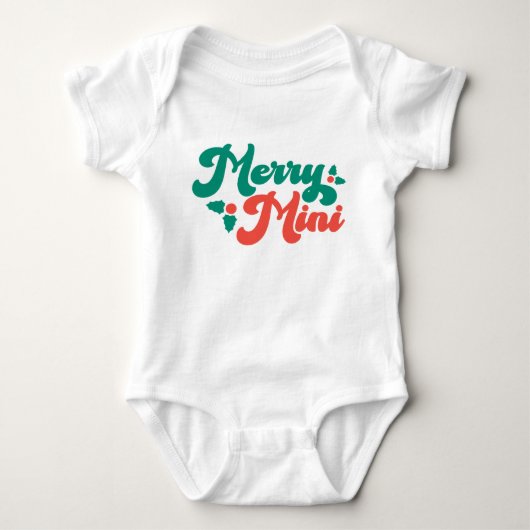 Kerst Merry Mini Schattige Moderne Typografie Scri Romper (Voorkant)