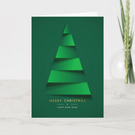 Kerst - Merry X-Mas Tree Green Kaart
