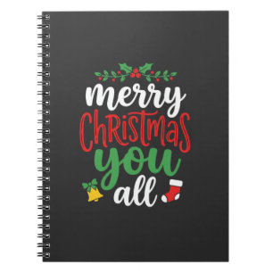 Kerst Merry You Alle Feest Typografie Notitieboek