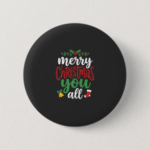 Kerst Merry You Alle Feest Typografie Ronde Button 5,7 Cm