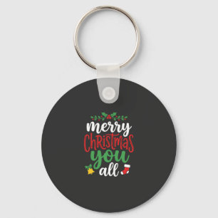 Kerst Merry You Alle Feest Typografie Sleutelhanger