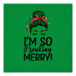 Kerst Messy Bun Poster