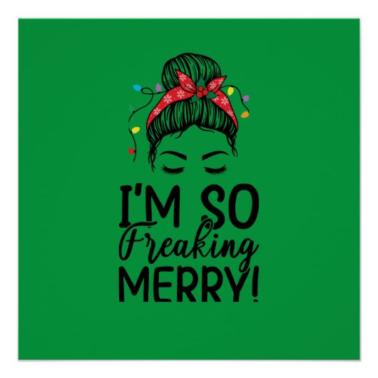Kerst Messy Bun Poster (Voorkant)