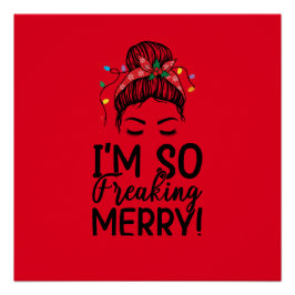 Kerst Messy Bun Poster