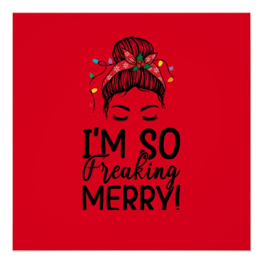 Kerst Messy Bun Poster (Voorkant)