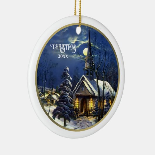 kerst met aangepaste kerst keramisch ornament (Rechts)