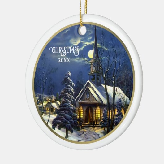 kerst met aangepaste kerst keramisch ornament (Links)