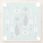 Kerst met atoomkerst in de middeleeuwen ©studioxin glazen onderzetter (Achterkant)