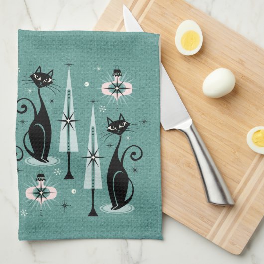 Kerst met atoomkerst in de middeleeuwen ©studioxin theedoek (Quarter Fold)