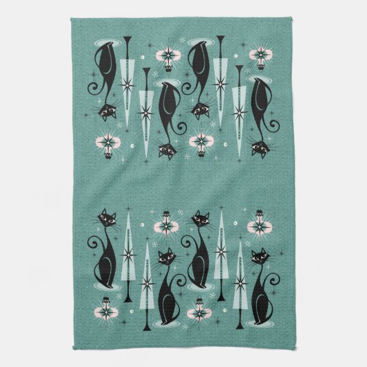 Kerst met atoomkerst in de middeleeuwen ©studioxin theedoek (Verticaal)