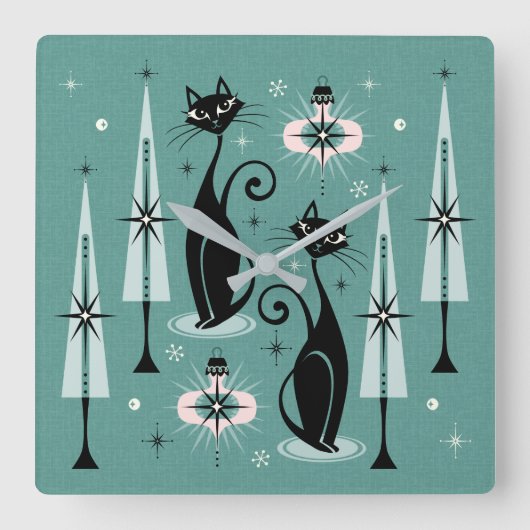 Kerst met atoomkerst in de middeleeuwen ©studioxin vierkante klok (Voorkant)