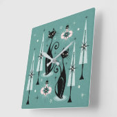 Kerst met atoomkerst in de middeleeuwen ©studioxin vierkante klok (Hoek)