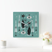 Kerst met atoomkerst in de middeleeuwen ©studioxin vierkante klok (Huis)