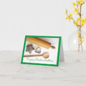 Kerst met  bakken keukengerei kaart (Gele Bloem)